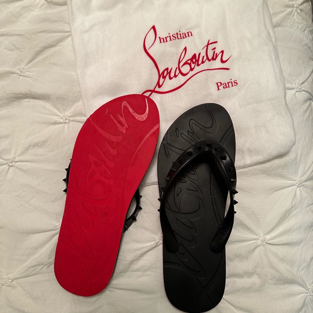 Christian Louboutin black studded sandals